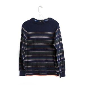NWOT Scotch & Soda men’s striped light cotton sweater dark navy blue cashmere